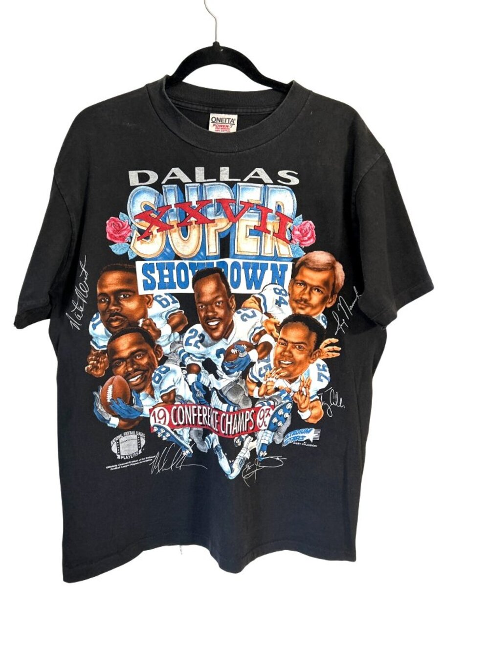 Vintage Dallas Cowboys Super Bowl XXVII Black T-Shirt L 42-44 Oneta Power-T Made